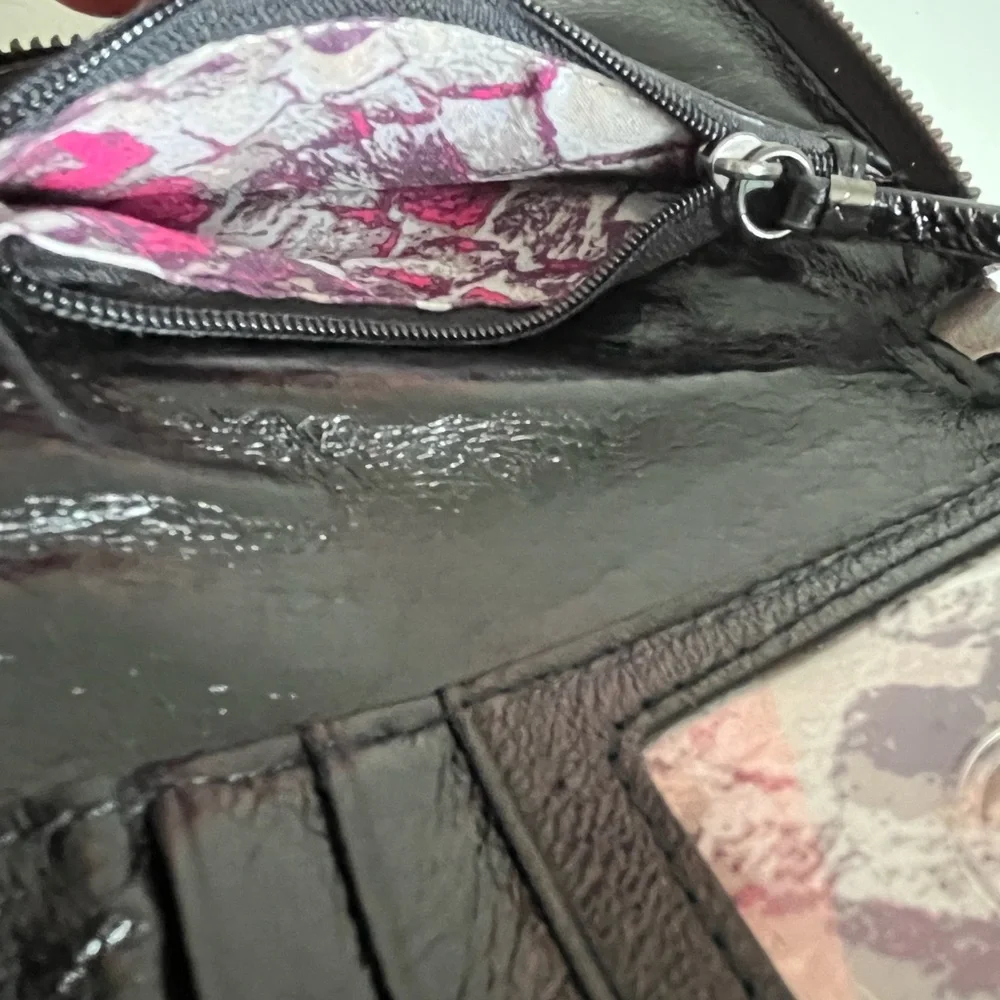 Elliot Lucca Black Woven Wristlet Wallet Money Cards Holder Clutch - Picture 6 of 12